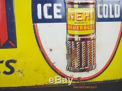 Nehi Soda Thin Tin Embossed Tacker Vintage Sign with Good Housekeeping Stamp