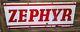 Old Original Vintage Zephyr Gasoline 40 Tin Sign Gas Oil Station Display Rare