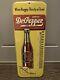 Original 1940's Vintage Dr Pepper Good For Life Tin Thermometer Sign Very Nice