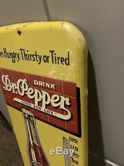 ORIGINAL 1940's Vintage DR PEPPER GOOD FOR LIFE Tin Thermometer Sign Very Nice