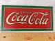 Original 30s Vintage Drink Coca-cola Tin-over-cardboard Sign-4.5x9