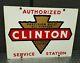 Original Clinton Engines Service Station Vintage Tin Sign 24 X18 1950s Gas Oil