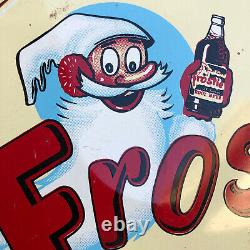 ORIGINAL Frostie Root Beer Bottle Cap Advertising Tin Sign Soda Vintage