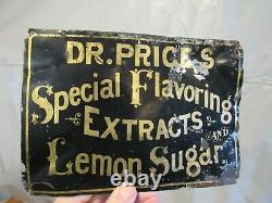 ORIGINAL VINTAGE 1880's DR. PRICE'S SPECIAL FLAVORING EXTRACTS TIN TACKER SIGN