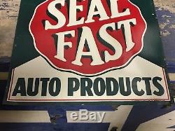 ORIGINAL VinTagE BOWES SEAL FAST AUTO PRODUCTS Tin Tacker Sign Gas Oil Tire Car