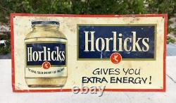 Old Rare Vintage Horlicks Ideal Food Drink Advertising Lithograph Tin Sign Board