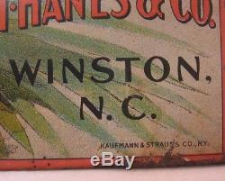 Old Vintage Early Bird Tobacco Tin Sign Cigar Cigarette P H Hanes Winston Nc
