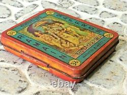 Old Vintage Rare Ramayan Brand Saffron Adv. Litho Print Tin Box, Collectible