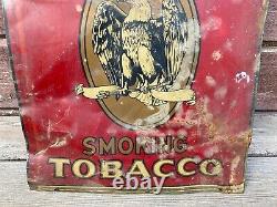 Old Vintage UNION LEADER SMOKING TOBACCO TIN SIGN 15.5 x 10.5