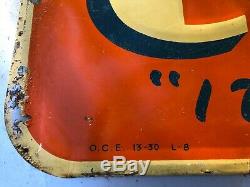 Orange Crush Tin Metal Embossed Soda Pop Sign. Original Rare. Vintage 1930s 40s