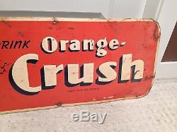 Orange Crush Tin Sign Advertising 1930's collectible vintage Very Rare Crushie