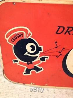 Orange Crush Tin Sign Advertising 1930's collectible vintage Very Rare Crushie