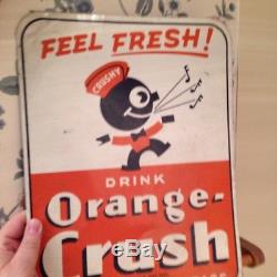 Orange Crush Tin Sign Vintage Crushy
