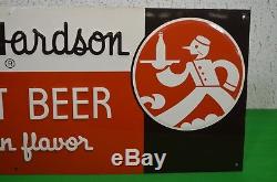 Original Richardson Root Beer Embossed Tin VINTAGE Advertising Sign 23.5 X 8.5