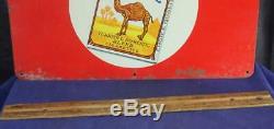 Original Smoke Camel Cigarettes Sign Tin Litho NOS Vintage Tobacco Tacker