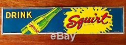 Original Squirt Soda Advertising Sign Vintage Tin 1941