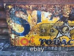 Original Star Tobacco Sign Vintage Metal 12x23 1/2 Antique Sign Tin Tacker Old