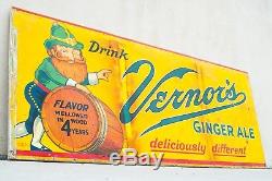 Original Vintage 1949 Vernors Ginger Ale Tin Sign Soda Pop Advertising