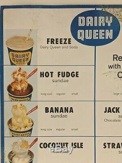 Original Vintage 1960's Dairy Queen Advertising Tin Menu Board Sign with Coca Cola