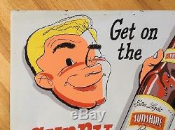 Original Vintage 27 Sunshine Brewing Co. Tin Beer Advertising Sign Reading Pa