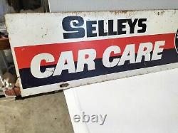 Original Vintage Automotive Car Tin Sign Selleys Car Care Display Metal Sign -AF