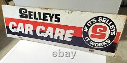 Original Vintage Automotive Car Tin Sign Selleys Car Care Display Metal Sign -AF