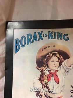 Original Vintage Borax is King 20 Mule Team Dry Soap Tin Sign 34 X 24