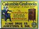 Original Vintage Columbia Grafonola Phonograph Tin Sign, Jamestown Nd