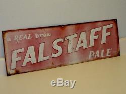 Original Vintage Falstaff Pale, Real Brew, Beer Tin Sign, Prohibition Era