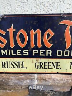 Original Vintage Firestone Tires Most Miles Per Dollar Tin Tacker