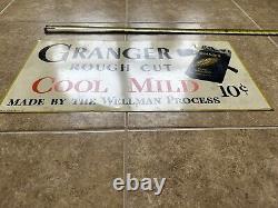 Original Vintage GRANGER ROUGH CUT COOL MILD TOBACCO Sign TIN LITHO U. S. A