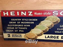 Original Vintage Heinz Soup Early Advertising Tin Litho Sign Rare