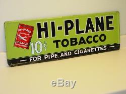 Original Vintage Hi Plane Tobacco Tin Metal Advertising Sign, Nice
