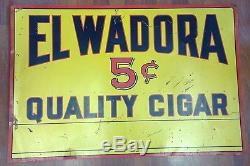 Original Vintage Large Advertising Tin Sign Parker El Waldora Cigar Cigars