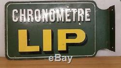 Original Vintage Lip Chronemetre Watch Advertising Enamel Sign Not Tin