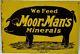 Original Vintage Moorman's Moor Man Embossed Tin Sign Country Pig Hog Quincy Il