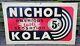Original Vintage Nichol Kola Embossed Tin Soda Advertising Cola Pop Sign 1940's