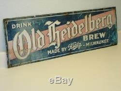 Original Vintage Old Heidelberg Brew By Blatz, Beer Tin Sign, Milwaukee