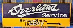 Original Vintage Overland Motor Cars Embossed Tin Sign 1915 1930's