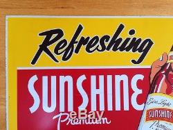 Original Vintage Sunshine Brewing Co. Tin Beer Advertising Sign Reading PA 27x21