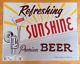 Original Vintage Sunshine Brewing Co. Tin Beer Advertising Sign Reading Pa
