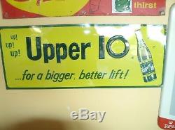 Original Vintage UPPER 10 Tin Embossed Sign
