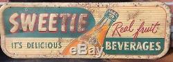 Original vintage sweetie tin sign soda stout