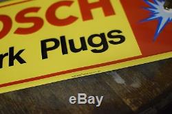 Original vintage tin sign Metal Sign Bosch Dealer Gas Oil Auto Spark Plugs Clean