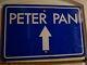 Peter Pan Metal Tin Sign 18x12 Street Sign Beautiful Ultra Rare