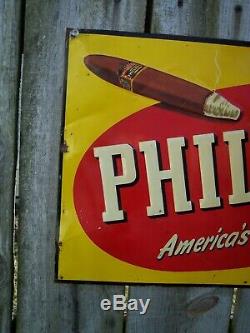 Phillies Cigar Sign Vintage Advertising Sign Origional Vintage Tin Tobacco Sign