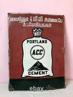 Portland Cement Original Antique Vintage Advt Tin Enamel Porcelain Sign Board