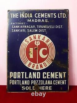 Portland Pozzolana Cement Original Vintage Advt Tin Enamel Porcelain Sign Board