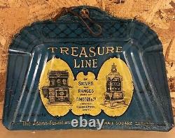 RARE 1910's VINTAGE TREASURE LINE STOVES & RANGES BLUE TIN LITHO DUSTPAN