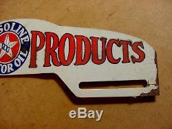 RARE 1940s Vintage DERBY MOR OIL GASOLINE Old Tin License Plate Topper Sign